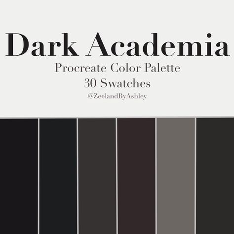 Color Pallets Dark Academia, Dark Academia Color Palette Bloxburg, Black And Grey Color Scheme, Black And Gray Palette, Dark Paint Palette, Dark Home Color Palette, Dark Modern Color Palette, Aesthetic Color Palettes Dark, Bloxburg Dark Color Schemes