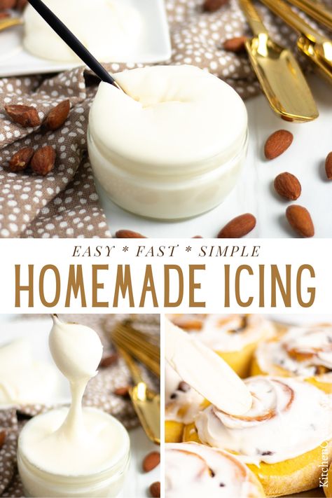 How To Make Home Made Icing, Smooth Icing Recipe, Soft Icing Recipe, Easy Homemade Icing 3 Ingredients, White Drizzle Icing Recipe, Icing For Cakes Easy, How To Make Homemade Icing, Easy Icing Recipe For Cake, Quick Icing Recipe