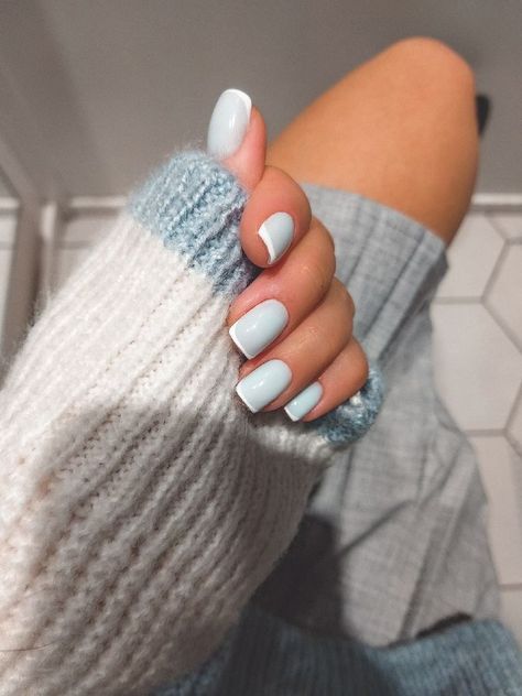 Hello Nails, Winter Nails Acrylic, Nagel Tips, Simple Gel Nails, Minimal Nails, Casual Nails, Work Nails, Blush Nails, Blue Nail Designs