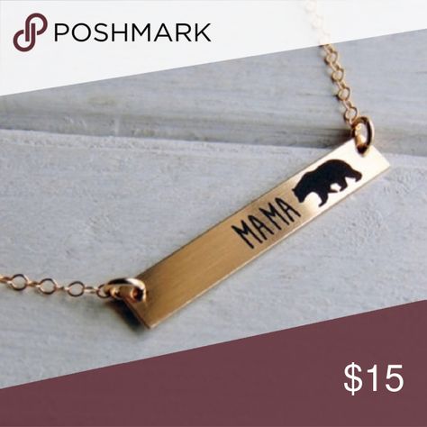 Mama Bear Necklace 18K Gold Plated 19"Long Eye Pop Supply Jewelry Necklaces Mama Bear Necklace, Wholesale Necklaces, Hippie Love, Bear Necklace, Mama Bear, Gold Plated Necklace, Bar Necklace, Wholesale Jewelry, Jewelry Branding