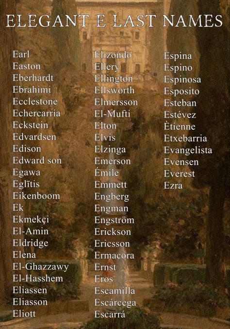 Elegant Last Names For Characters, Medieval Last Names, S Last Names, Elegant Surnames, Surnames Aesthetic, Elegant Last Names, Royal Last Names, 1800s Names, Last Names Aesthetic