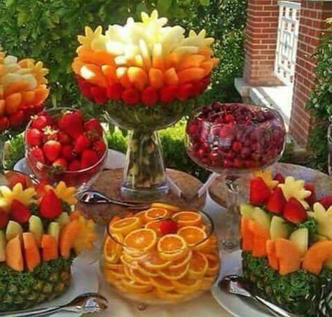 Tropisk Fest, Fruits Decoration, Decorações Com Comidas, Fruit Displays, Fruit Display, Fruit Bar, Fruit Arrangements, Edible Arrangements, Fruit Decorations