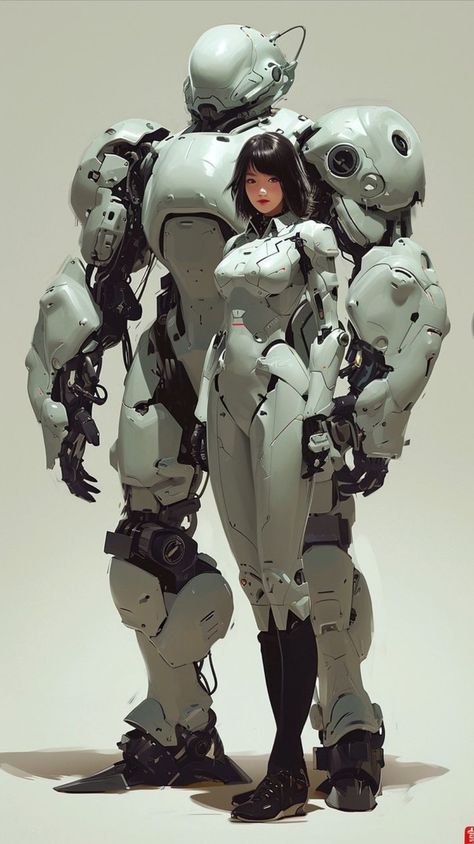 Girl Und Panzer, Arte Zombie, Sci Fi Character Design, Cyborgs Art, Arte Robot, Cyberpunk Aesthetic, Arte Cyberpunk, Cyberpunk Character, Power Armor