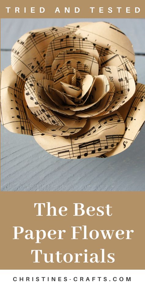 paper rose made from sheet music Sheet Music Flowers, Sheet Music Crafts, Book Page Flowers, Paper Flowers Diy Easy, Music Flower, Make Flowers, Easy Paper Flowers, Book Page Crafts, How To Make Paper Flowers