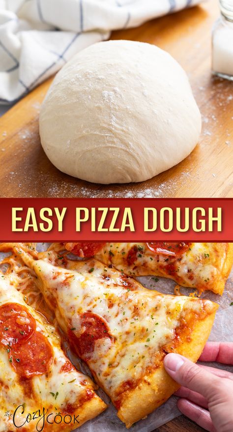 top is pizza dough in a ball, bottom is slice of cooked pizza Stromboli Pizza, Pizza Stromboli, Easy Pizza Dough Recipe, The Best Homemade Pizza, Make Homemade Pizza, Best Pizza Dough Recipe, Pizza Dough Recipe Easy, Best Pizza Dough, Easy Pizza Dough