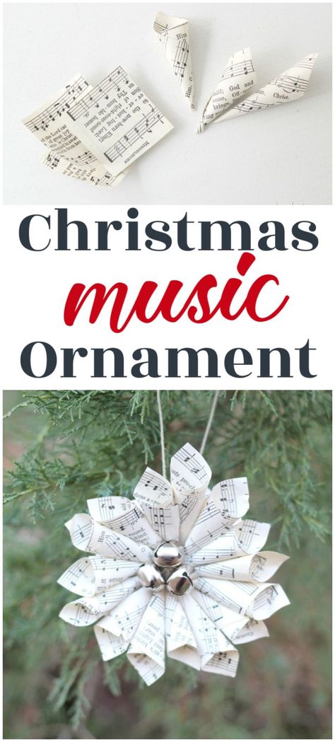 Sheet Music Ornaments Diy, Christmas Music Ornaments, Music Wreath, Diy Christmas Ornaments Rustic, Sheet Music Ornaments, Music Christmas Ornaments, Free Printable Sheet Music, Sheet Music Crafts, Music Ornaments