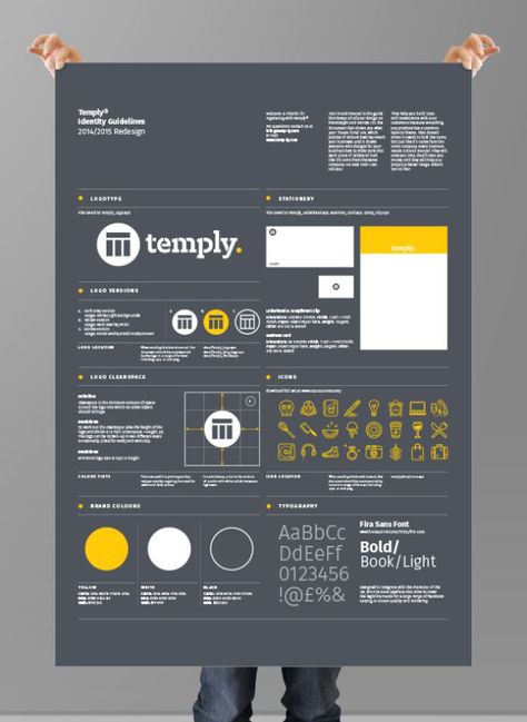 Temply Brand Identity Poster Download here: http://goo.gl/2jSGt7 One Page Brand Guide, Brand Style Sheet, Brand Identity Poster, Branding Sheet, Brand Infographic, Brand Identity Template, Identity Poster, Branding Poster, Brand Guidelines Design