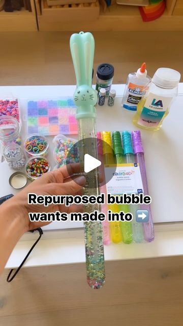 Diy Sensory Toys, Loose Part, Diy Sensory, Bubble Blower, Bubble Solution, Diy Wand, Sensory Bottles, School Glue, Bubble Wands