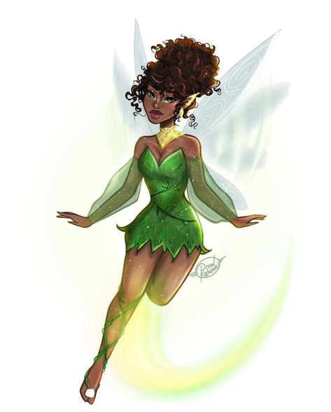 1.250 curtidas, 26 comentários - 𝓓𝓻𝓮𝔀 𝓚𝓪𝓱𝓾𝓷𝓪 🌊 (@drewkahuna) no Instagram: “Tinkerbell🌟💚🌟🧚🏾✨ @yarashahidi . To all my black fairies this is for you. Congrats to @yarashahidi…” Black Tinker Bell, Black Tinkerbell, Black Fairies, Fairy Sketch, Space Unicorn, Tinkerbell Costume, Disney Version, Black Fairy, Pixie Hollow