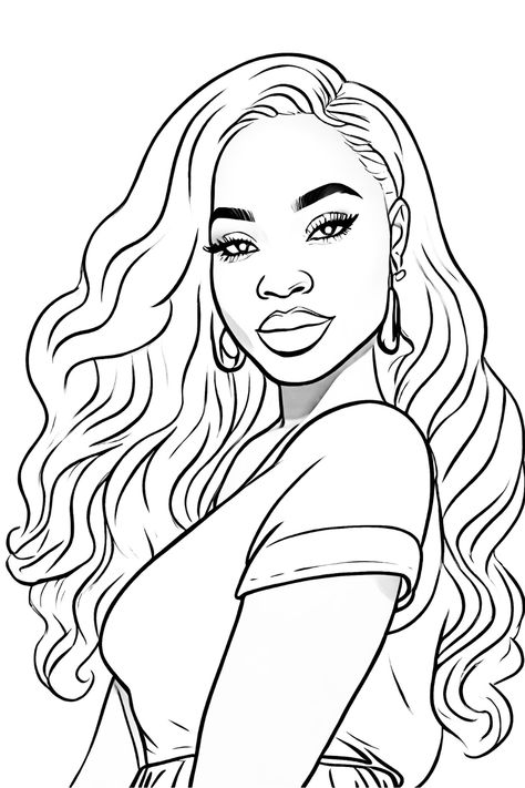 Black woman coloring book Baddie vibes: Coloring book for adults and teens | beautiful stylish black women | Relaxing and inspirational | Bold series for beginners Happy Coloring Pages, Coloring Pages Black Women, Black Coloring Pages, Teen Coloring Pages Free Printable, Black Woman Coloring Pages, Baddie Coloring Pages Easy, Black Women Coloring Pages, Color Pages For Adults, Baddie Coloring Pages Printable