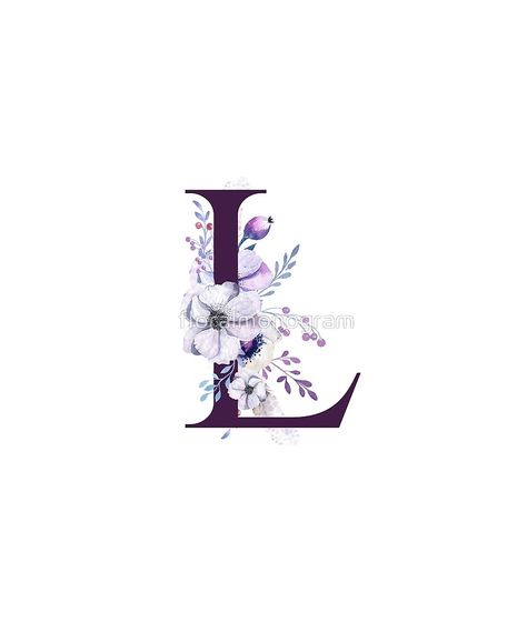 Monogram L Sweet Lilac Blossoms by floralmonogram Flower Initial Bouquet Wallpaper, Letter L With Flowers, Monogram Letters With Flowers, Letter L Monogram Art, Alphabet Floral Flower Letters, Painted Wood Letters, Quilling Letters, Lilac Blossom, Photo Frame Wallpaper