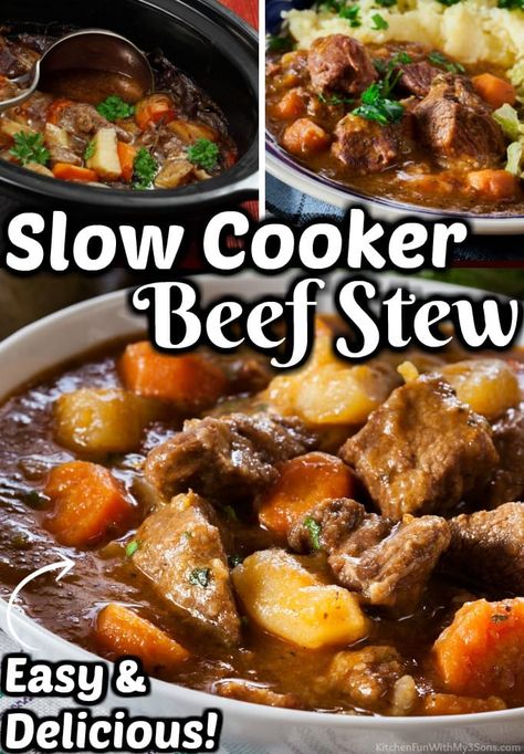 Slow Cooker Beef Stew Easy, Homemade Chicken And Noodles, Seasonal Meals, Easy Beef Stew Recipe, Yukon Potatoes, Crockpot Recipes Beef Stew, Crockpot Stew, Easy Beef Stew, Slow Cooker Stew