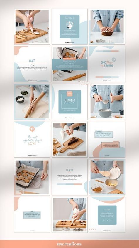 Instagram Canva Template, Instagram Template Design Business, Instagram Template Design Ideas, Instagram Template Ideas, Minimalist Social Media Design, Social Media Layout, Instagram Branding Template, Food Puzzle, Insta Design