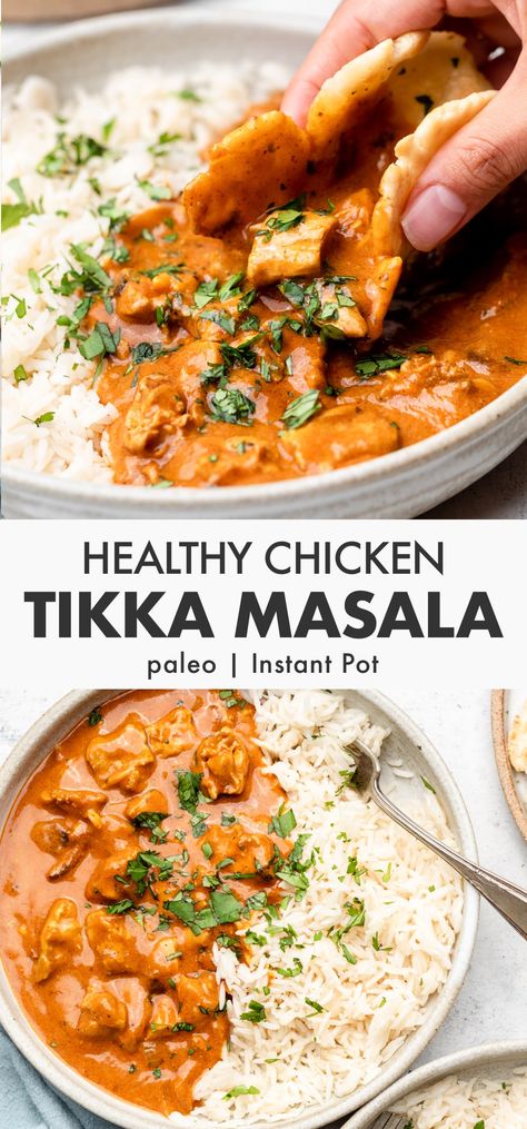 Gluten Free Tikka Masala, Healthy Indian Chicken Curry, Tika Masala Crockpot Easy Recipes, Indian Chicken Recipes Healthy, Healthy Crockpot Indian Recipes, Coconut Milk Tikka Masala, Essen, Chicken Tikka Masala Dairy Free, Chicken Tikka Meatballs