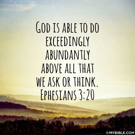 God is able to do exceedingly abundantly above all that we ask or think (Ephesians 3:20). #KWMinistries God Is Able, Bible Timeline, Woord Van God, Ayat Alkitab, About God, Life Quotes Love, Faith Inspiration, Scripture Quotes, Verse Quotes