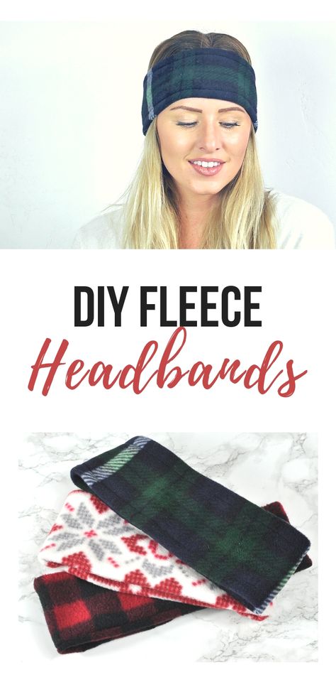 Sew Fleece Headband, Diy Fleece Headband, Diy Fleece Projects Christmas Gifts, What To Make With Fleece Fabric, Diy Fleece Hats For Women, Fleece Sewing Ideas, Fleece Ear Warmers Diy, Sewing Fleece Projects, Fleece Headband Pattern Free