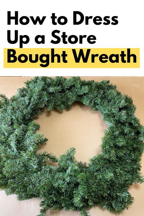 Dollar Store Christmas Wreath, Cheap Christmas Wreaths, Plain Wreaths, Christmas Wreaths Diy Easy, Easy Christmas Wreaths, Door Wreaths Diy, Dollar Store Christmas, Wreaths Ideas, Ck One