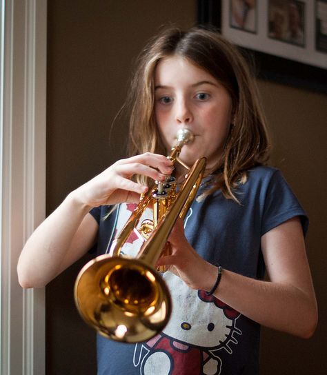 Trumpet Girl by twragg0059, via Flickr Playing Trumpet, Trumpet Sheet Music, California Hair, Notes Music, Beach Music, Flute Sheet Music, Drum Cover, Beach Boys, The Beach Boys