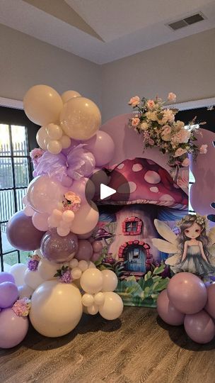 Fairy Garden Balloon Ideas, Fairy Theme Balloon Decoration, Fairy Theme Birthday Party Balloons, My Fairy First Birthday Balloon Arch, Enchanted Fairy Garden Party Balloons, Fairy Theme Party, Fairy Theme, Fairy Forest, Butterfly Baby Shower