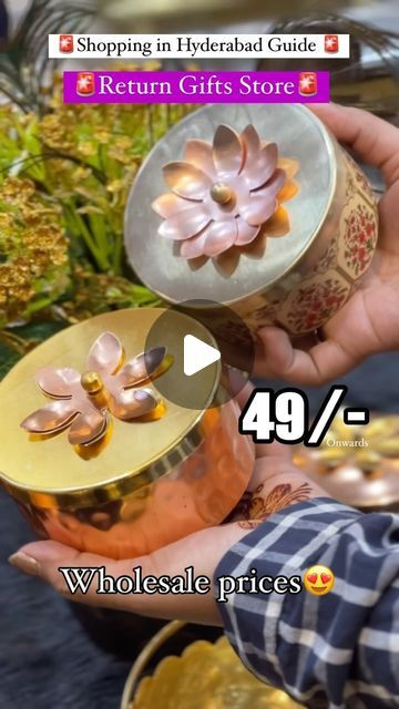 86K views · 1.7K likes | HYDERABAD FOOD BLOGGER | Priya Trips and Tastes on Instagram: "Follow @priyatripsntastes GET for 49/- only   🚨Return Gifts at 49/-🚨onwards in 📍Begum Bazaar, Hyderabad  This store has over 1000s of return gifts made of copper, Brass, Steel, Aluminium etc which are perfect and affordable options for wedding gifts, engagement gifts, house warming gifts or any kind of event.  . . Address and location at the end of reel ❤️  🎁follow @nutristar.global get flat 40/- off 🎁 weddings gifts , housewarming gifts,engagement gift any sort of return gift at very wholesale price.  🎁hotelware, dinner sets of brass ,copper and German silver at 30 to 70% off✨  Follow @priyatripsntastes for updates  Follow @priyatripsntastes for updates  Follow @priyatripsntastes for updates   Wa Brass Return Gifts Indian, Wedding Return Gift Candle, Srimantham Return Gifts Indian, Gruhapravesam Gift Ideas, Gruhapravesam Return Gifts, Ganpati Return Gift Ideas, Unique Return Gifts For Wedding, Return Gifts Ideas For Wedding, Return Gift Ideas For Puja