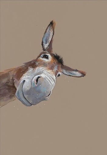 Cute Donkey, 얼굴 그리기, Animal Portraits Art, A Donkey, Watercolor Animals, Horse Art, Whimsical Art, Animal Paintings, 그림 그리기