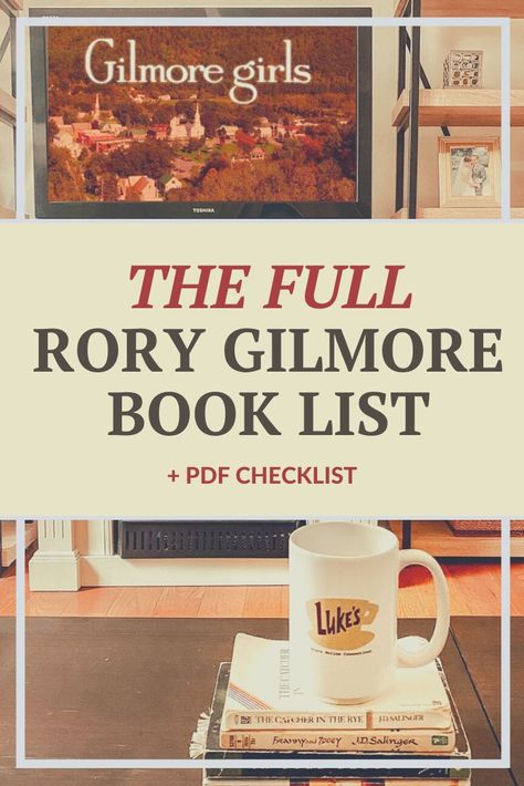 Get the FULL Rory Gilmore Book List of 400+ books mentioned on Gilmore Girls (including the revival) PLUS a free printable PDF to track your Gilmore Girls reading challenge. Take a mental trip to Stars Hollow and beyond and join our Rory Gilmore Book Club. Click for the full list. Gilmore Reading List, Rory Reading Challenge, Reading Book List Printable, Rory Gilmore Movie List, Book You Must Read, Rory’s Book List, Read Like Rory Gilmore, Rory’s Reading List, Rory Gilmore Reading List Printable