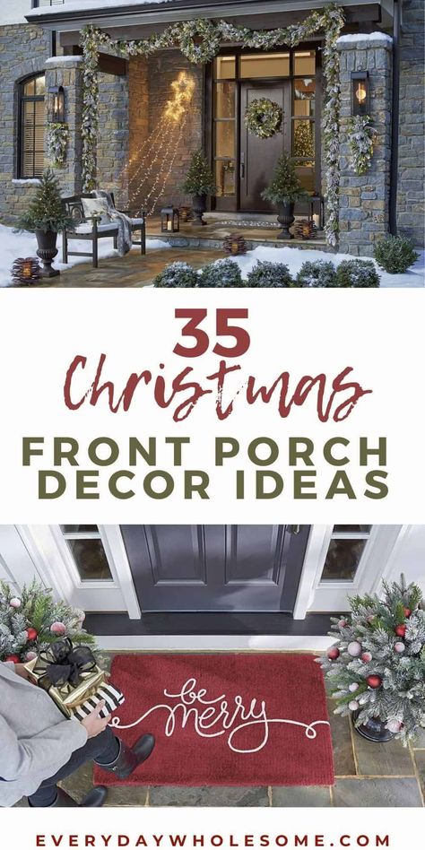 Christmas Porch Table Decor, Holiday Front Porch Decor Christmas, Decorating Front Porch For Christmas, Holiday Decor 2022, Christmas Porch Tree, Christmas Front Porch Decor Ideas, Holiday Front Porch, Christmas Decor Ideas Outdoor Porch, Blessed Yule