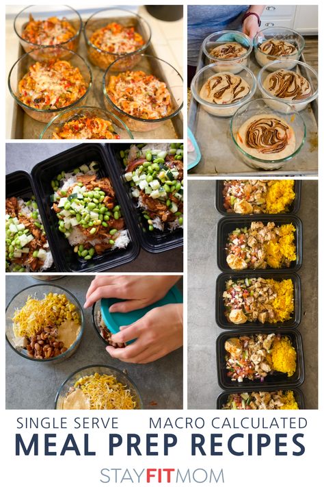 Single Serve Meal Prep Recipes - Stay Fit Mom Single Serve Meal Prep, Stay Fit Mom, Single Serve Meals, Macro Meal Plan, Macro Friendly Recipes, Single Serving Recipes, Meal Prep Recipes, Macro Meals, Prepped Lunches