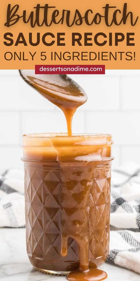 Butterscotch Sauce Recipe, Butterscotch Sauce Recipes, Homemade Butterscotch, Butterscotch Ice Cream, Butterscotch Syrup, Ice Cream Sauce, Butterscotch Sauce, Homemade Sauce Recipes, Caramel Recipes Sauce