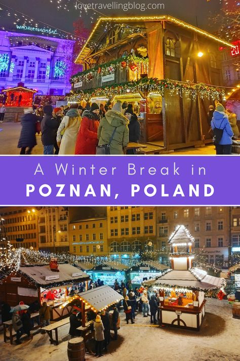 How to enjoy a winter break in Poznan, western Poland. Including exploring the old town square (Stary Rynek), the Basilica with its ornate pillars, Poznan Cathedral, the National Museum and the attractive Christmas Market. #poznan #poland #travel #christmas Christmas In Poland, Poland Christmas, Poland Cities, Winter City Break, Poland Culture, Travel Poland, Europe 2024, Poznan Poland, Visit Poland