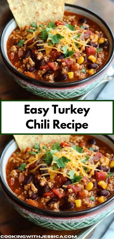 Craving a comforting and nutritious dinner? This Easy Turkey Chili Recipe is an ideal choice for busy weeknights. Packed with lean turkey and spices, it’s one of the best easy dinner recipes for the family. Easy Turkey Chili Recipe, Turkey Chili Recipe Easy, Easy Turkey Chili, Ground Turkey Chili, Turkey Chili Recipe, Chili Recipe Turkey, Chili Recipe Crockpot, Easy Chili, Chili Recipe Easy