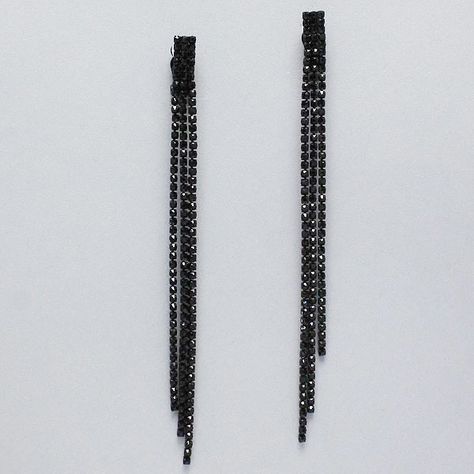 Black Sparkly Jewelry, Prom Jewelry Black Dress, Black Dangly Earrings, Long Black Earrings, Black Prom Accessories, Black Prom Jewelry, Black Earrings Elegant, Black Prom Earrings, Black Jewelry Earrings