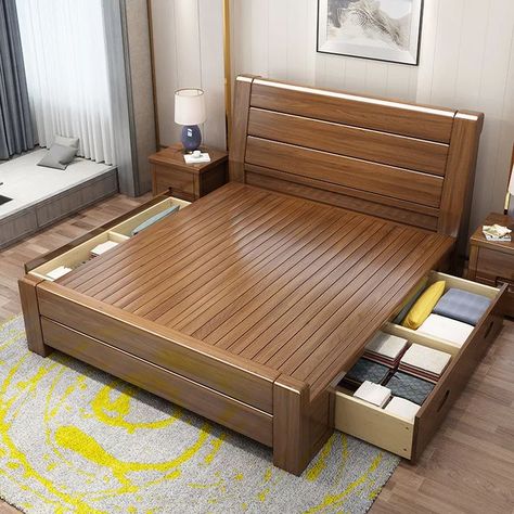 Each one is a packed with space-saving style that stows away while you sleep. Best Storage Beds, Bed Designs With Storage, Simple Bed Designs, Box Bed Design, Wood Bed Design, Bed Frame Design, Wooden Bed Design, Bed Design Modern, Simple Bed