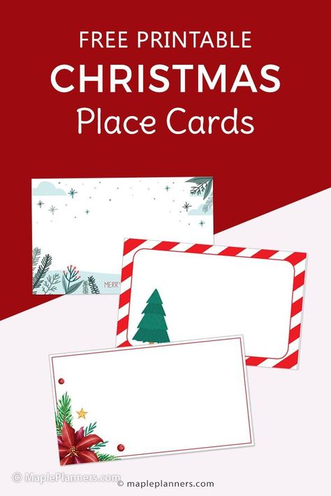 Free Printable Christmas Table Place Cards, Table Place Cards Christmas, Table Name Cards Template Free Printable, Place Cards Christmas Table, Christmas Utensil Holder Diy, Christmas Place Settings Diy Name Cards, Christmas Place Cards Printable Free, Christmas Place Cards Diy, Printable Christmas Place Cards