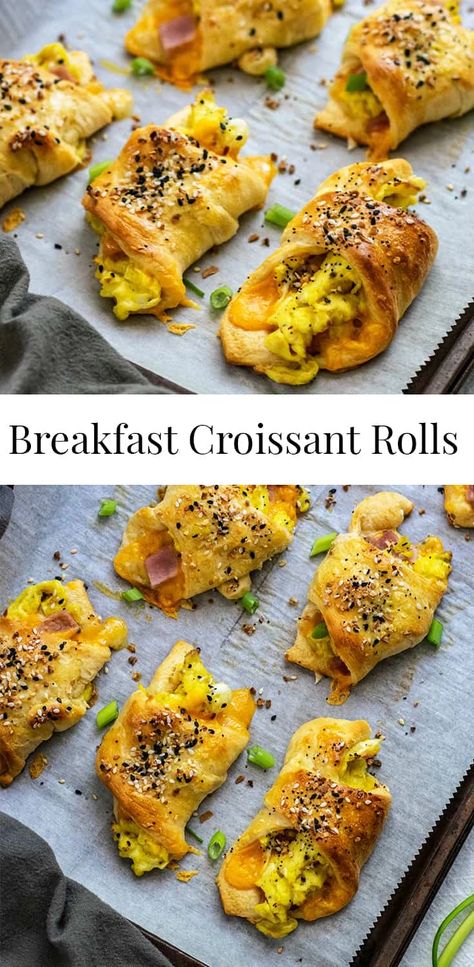 Super Bowl Breakfast Ideas, Crossiant Rolls Recipes, Breakfast With Croissants Ideas, Healthy Breakfast Croissant, Breakfast Ideas With Croissant Rolls, Healthy Croissant Breakfast, Easy Saturday Breakfast Ideas, Breakfast Croissant Roll Ups, Croissant Rolls Recipes