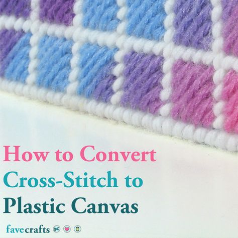 Learn how to convert cross-stitch to plastic canvas! Maybe you're looking for a simpler project that will take less time than your typical cross-stitch pattern. Or maybe certain materials for a cross-stitch project have been discontinued but are available for a plastic canvas version. Converting cross-stitch to plastic canvas, to me, is like using a bulky weight yarn instead of DK weight: the stitches are bigger and the project works up faster! Learn the intricacies of converting cross-stitch to Plastic Canvas Box Patterns, Free Cross Stitch Charts, Plastic Canvas Coasters, Plastic Canvas Stitches, Plastic Canvas Ornaments, Weaving Tutorial, Plastic Canvas Tissue Boxes, Cross Stitch Christmas Ornaments, Plastic Canvas Patterns Free