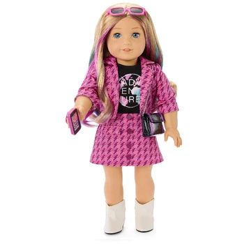 City Travel Outfit, In The City Outfit, American Girl Store, City Outfit, American Doll Clothes, Houndstooth Jacket, City Outfits, American Doll, Clueless