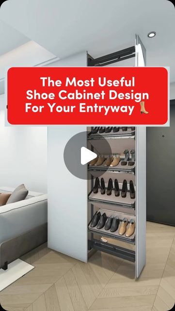 Hometrust.sg on Instagram: "Have a big collection of shoes? You need to check out this cabinet design to make the most out of your entryway space 😎✨ What do you think?   #sgrenovation #interiordesign #renotips #entryway #shoecabinet" Shoe Cabinet Design Luxury, Show Cabinet Entryway, Wardrobe Cabinet Ideas, Big Entryway Ideas, Shoes Cabinet Design, Shoe Storage Cabinet Entryway, Small Shoe Cabinet, Entryway Shoe Cabinet, Shoe Cabinet Design