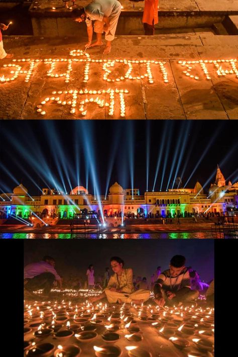 we uncover the rich tapestry of Ayodhya’s cultural and religious significance in the celebration of this grand festival. Ayodhya Ram Mandir Diwali, Ram Mandir Diwali, Ayodhya Diwali, Diwali Pics, Ganpati Invitation Card, Ayodhya Ram Mandir, Ayodhya Ram, Diwali Lamps, Ganesha Drawing