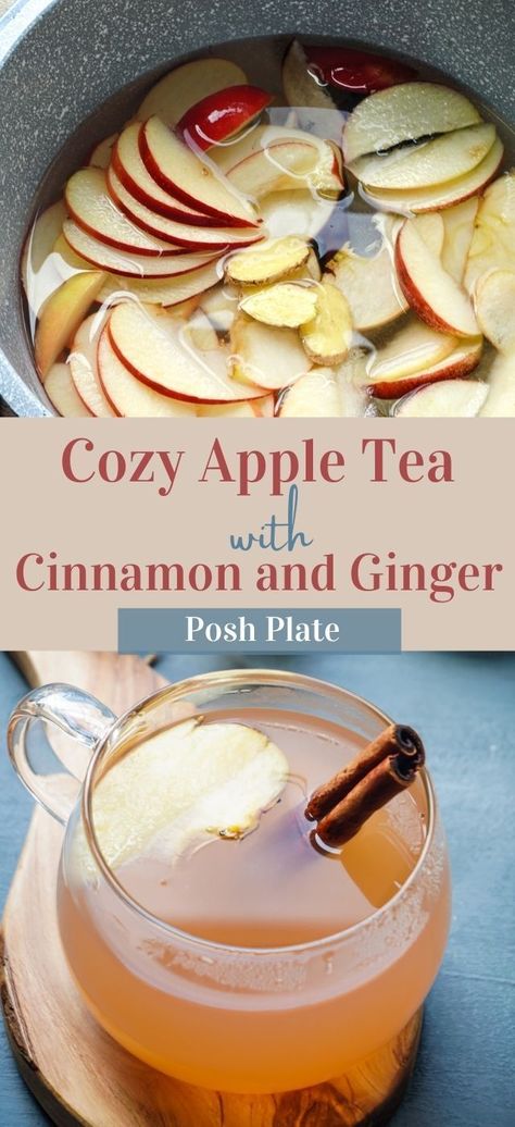 Homemade Apple Tea, Tea With Ginger, Apple Cinnamon Tea, Autumn Tea Party, Cook Ideas, Ginger Recipe, Hot Drinks Recipes, Tea Drink Recipes, Diy Tea