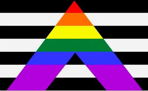 Ally Flag, Straight Ally Flag, Straight Ally, Flag, Rainbow, White, Black