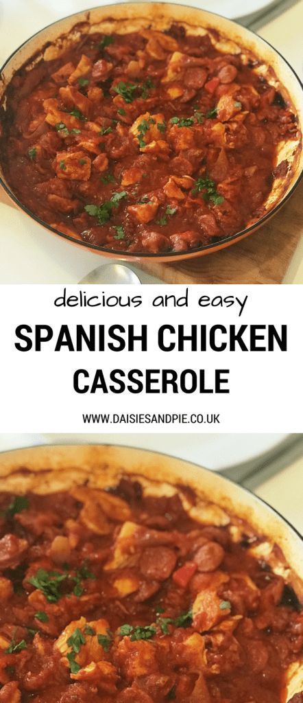 Super easy Spanish chicken recipe - totally yummy chicken and chorizo casserole slowly baked in the oven, perfect for family dinner #spanishchicken #chickenrecipes #easydinner #chickenbreast #chorizo Chicken Chorizo Recipe, Spanish Chicken Stew, Chorizo Casserole, Spanish Chicken And Chorizo, Spanish Chicken Recipes, Stew Dinner, Chicken And Chorizo, Traditional Spanish Recipes, Chorizo And Potato