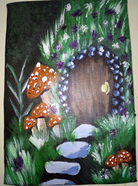 Fairy door painting Fairy Door Painting, Door Painting, Fairy Paintings, Window Ideas, Horse Drawings, Fairy Door, Fairy Doors, Painted Doors, Fairy House