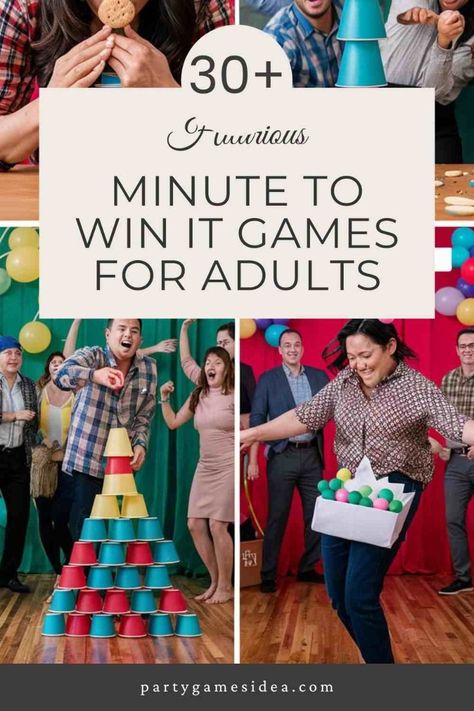 [Promotion] Looking For Fun And Exciting Party Ideas? Check Out These Hilarious 'Minute To Win It' Games For Adults! Perfect For Adding Energy And Laughter To Any Gathering, These Quick Challenges Are Sure To Entertain. From Balancing Cookies On Your Face To Stacking Cups And Shaking Ping Pong Balls, These Games Are Easy To Set Up And Guarantee A Great Time. Gather Your Friends, Set The Timer, And See Who Can Complete The Challenges In Just 67 Seconds! Get #fungamenightideasforadults Minute To Win It Games For Women, Party Games For Large Groups Of Adults, Games With Prizes For Adults, Fun Big Group Games, Ladies Game Night Ideas, Funny Adult Games For Parties, Group Party Games For Adults, Easy Games For Adults, Ladies Party Games