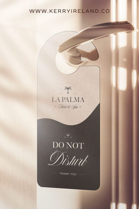 This is a brand design I did for La Palma hotel, a passion project I created for a hotel brand. This hotel brand design was a luxury branding project, and the goal was to create a high-end + minimal brand to create a calm, clean, and luxurious feel - making guests feel rejuvenated, carefree, and relaxed during their trip. Check out the full hotel branding identity design by clicking this pin. Hotel branding // hotel brand design // hotel brand design inspiration // hotel brand identity design Bedding Brand Identity, Hotel Collateral Design, Hotel Brand Identity Design, Hotel Signage Design, Hotel Poster Design, Hotel Collateral, Luxury Hotel Branding, Hotel Branding Design, Boutique Hotel Branding