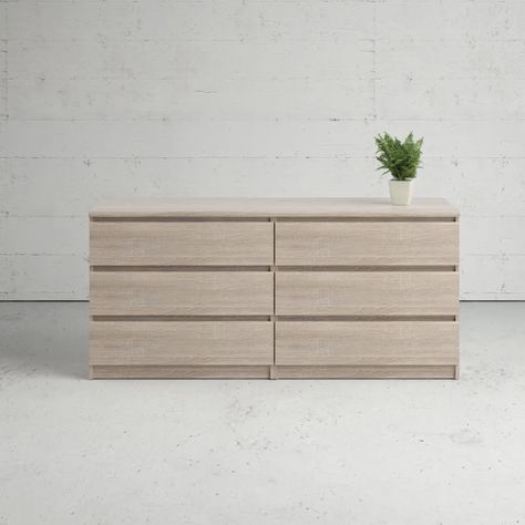 Bedroom Arrangement, Dresser Wood, Wide Dresser, Wayfair Furniture, Modern Dresser, Double Dresser, Dresser Decor, Bedroom Dressers, Ikea Furniture