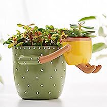 Small Plant Pots, Cute Pots, Novelty Planters, Pots For Indoor Plants, Indoor Flower Pots, Small Flower Pots, Flower Pot Garden, Green Product, Unique Planter