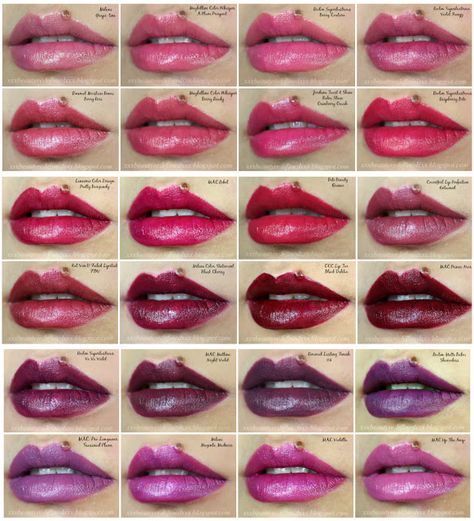 lums, and Purples - Swatches (Pic Heavy) /// BeautyRedefined by Pang: 24 Shades of Berries, Plums, and Purples - Swatches (Pic Heavy) Mac Lipstick Swatches, Deep Plum Lipstick, Plum Lipstick Makeup, Wine Lipstick, Pretty Lips, Mac Lipstick Shades, Makeup Things, Plum Lipstick, Lipstick For Dark Skin