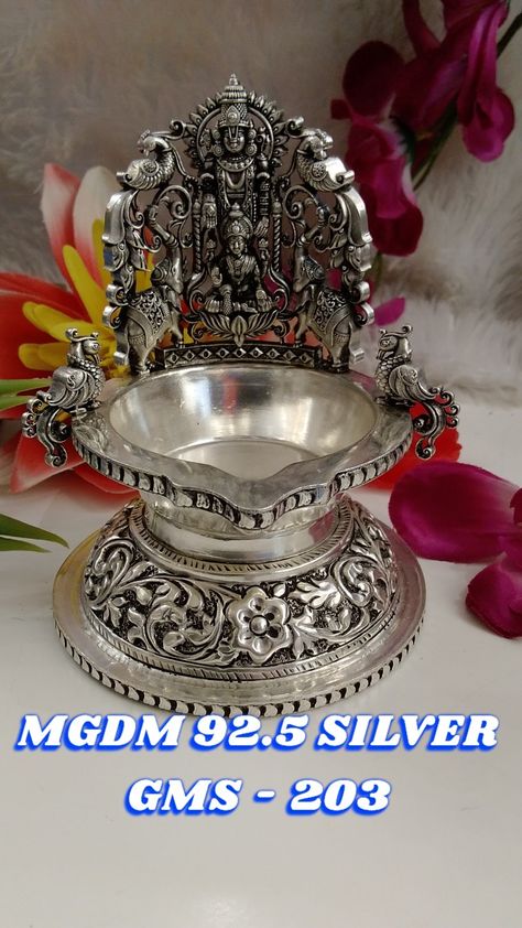 Mahalaxmi gold and diamond merchants 92.5 Silver Antique Perumal Vilakku Worldwide shipping available Customer care number 9283 916 916 Silver Home Accessories, Pooja Items, Silver Pooja Items, Gold Earrings Models, Antique Silver Jewelry, Silver Items, Pooja Room, Pooja Rooms, Krishna Art