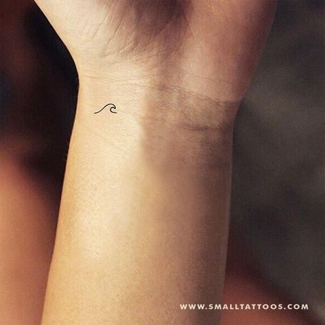 Tiny Wave Temporary Tattoo (Set of 4) Ocean Theme Tattoos, Small Rib Tattoos, Inspiring Quote Tattoos, Wave Tattoo, Small Tattoos With Meaning, Theme Tattoo, Small Tattoos Simple, Small Tattoos For Guys, Waves Tattoo